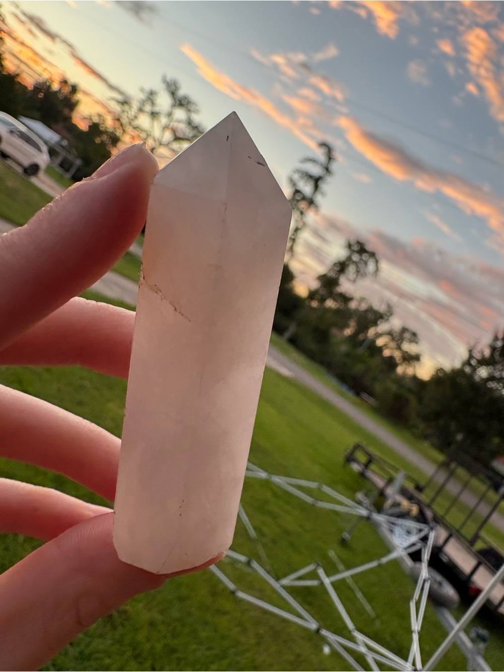Clear Rose Quartz Point Crystal - Soft Pink Tower